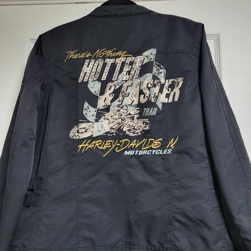 Harley-Davidson Women's Studded Black Nylon Hotter & Faster Jacket Size Xl.